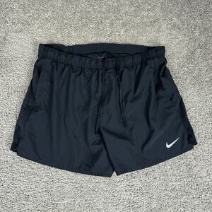 Nike Challenger Shorts Mens 2XL Black Brief Lined 5 in Inseam Drawstring Dri-FIT